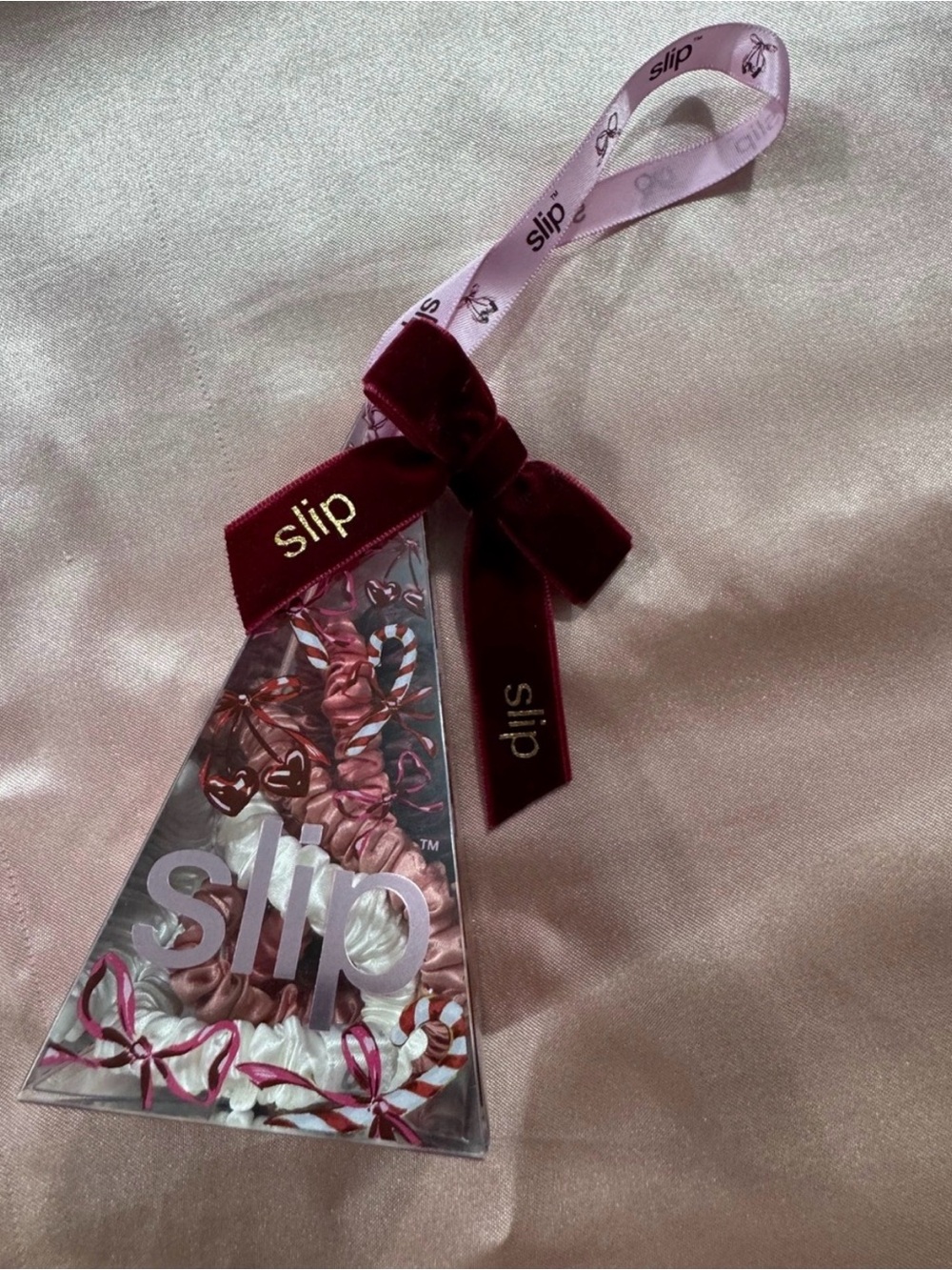 SLIP 4-Pc. Pure Silk Candy Cane Skinny Scrunchies Set - Picture 3 of 6